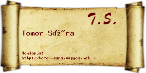 Tomor Sára névjegykártya