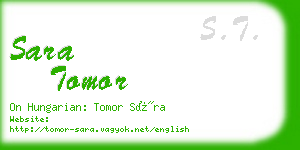 sara tomor business card